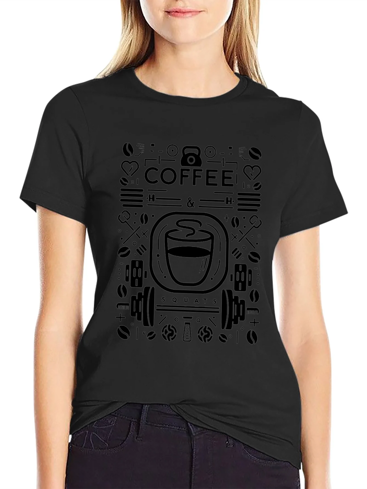 Coffee & Squats Graphic Tee - Black product image 2