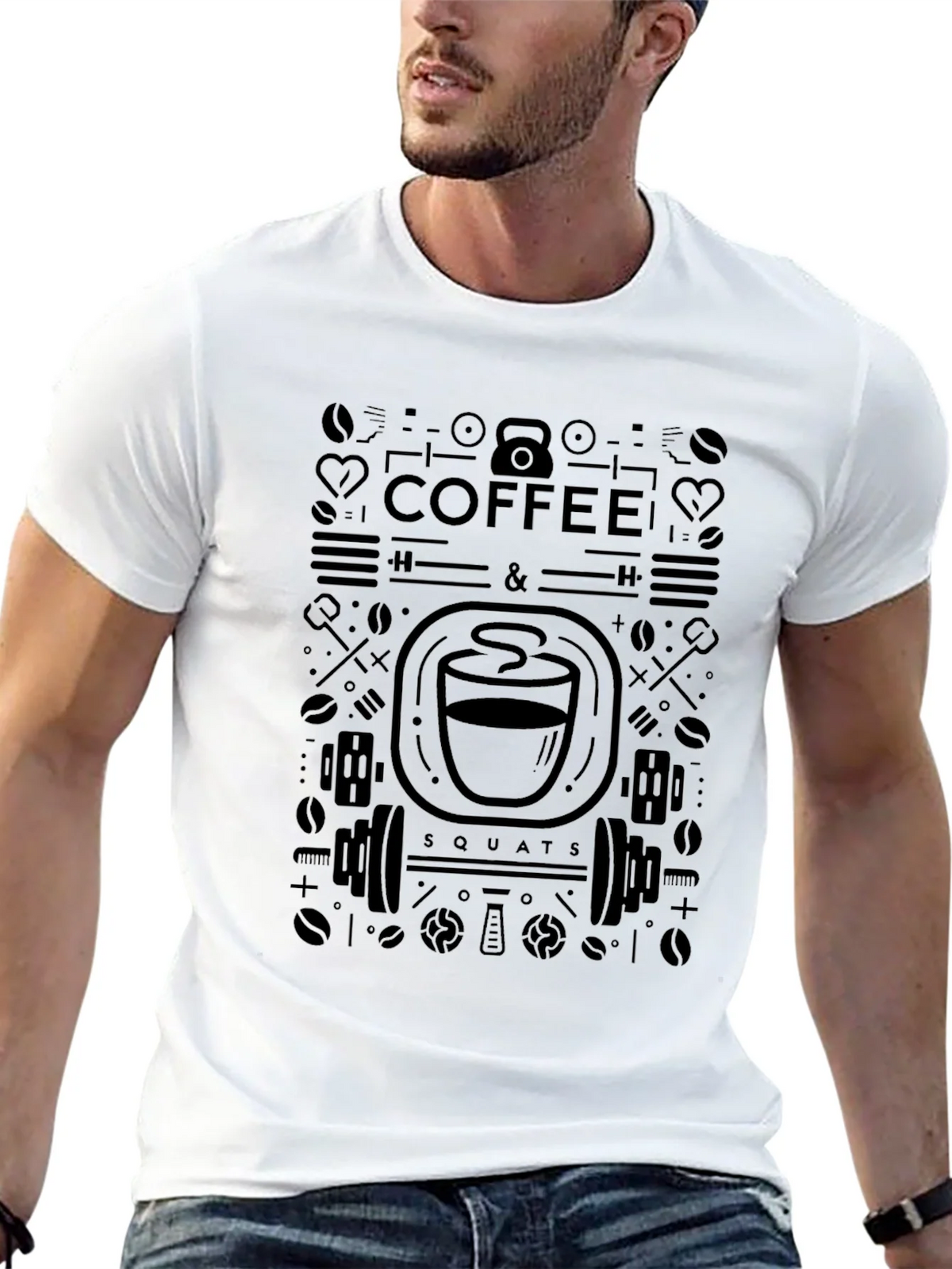 Coffee & Squats Graphic Tee - Black product image 11