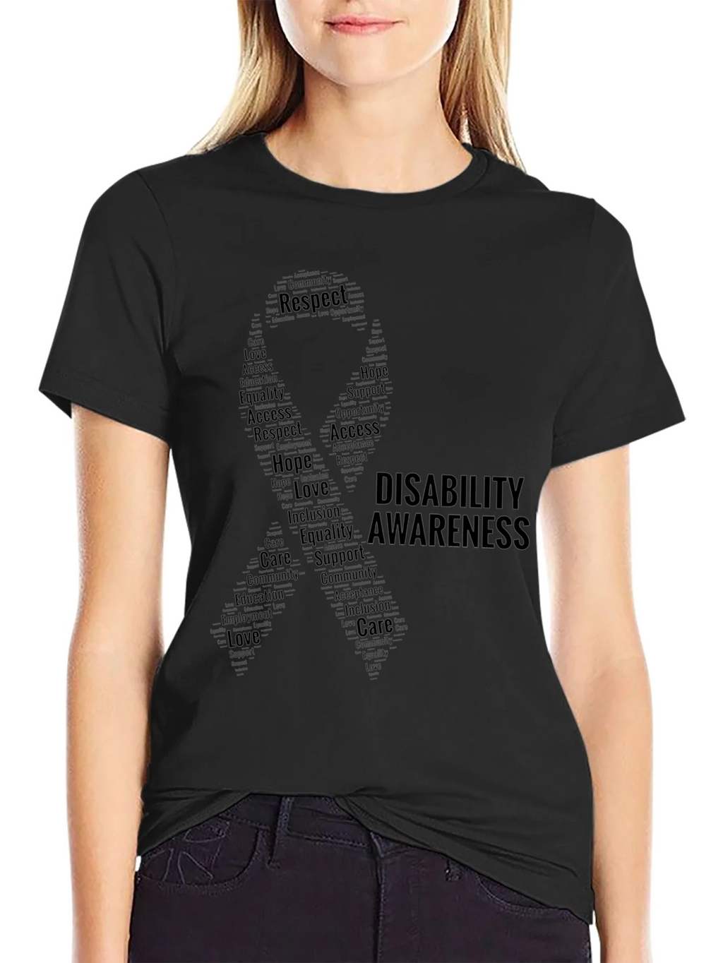 Disability Awareness Word Art T-Shirt product image 2