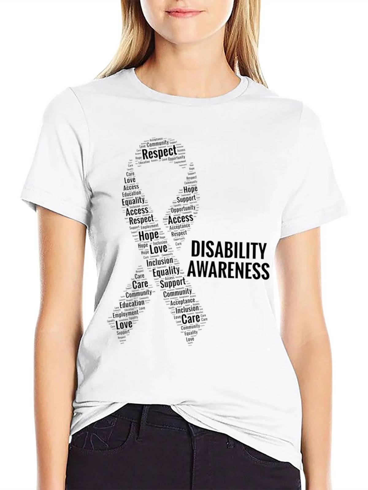 Disability Awareness Word Art T-Shirt product image 8
