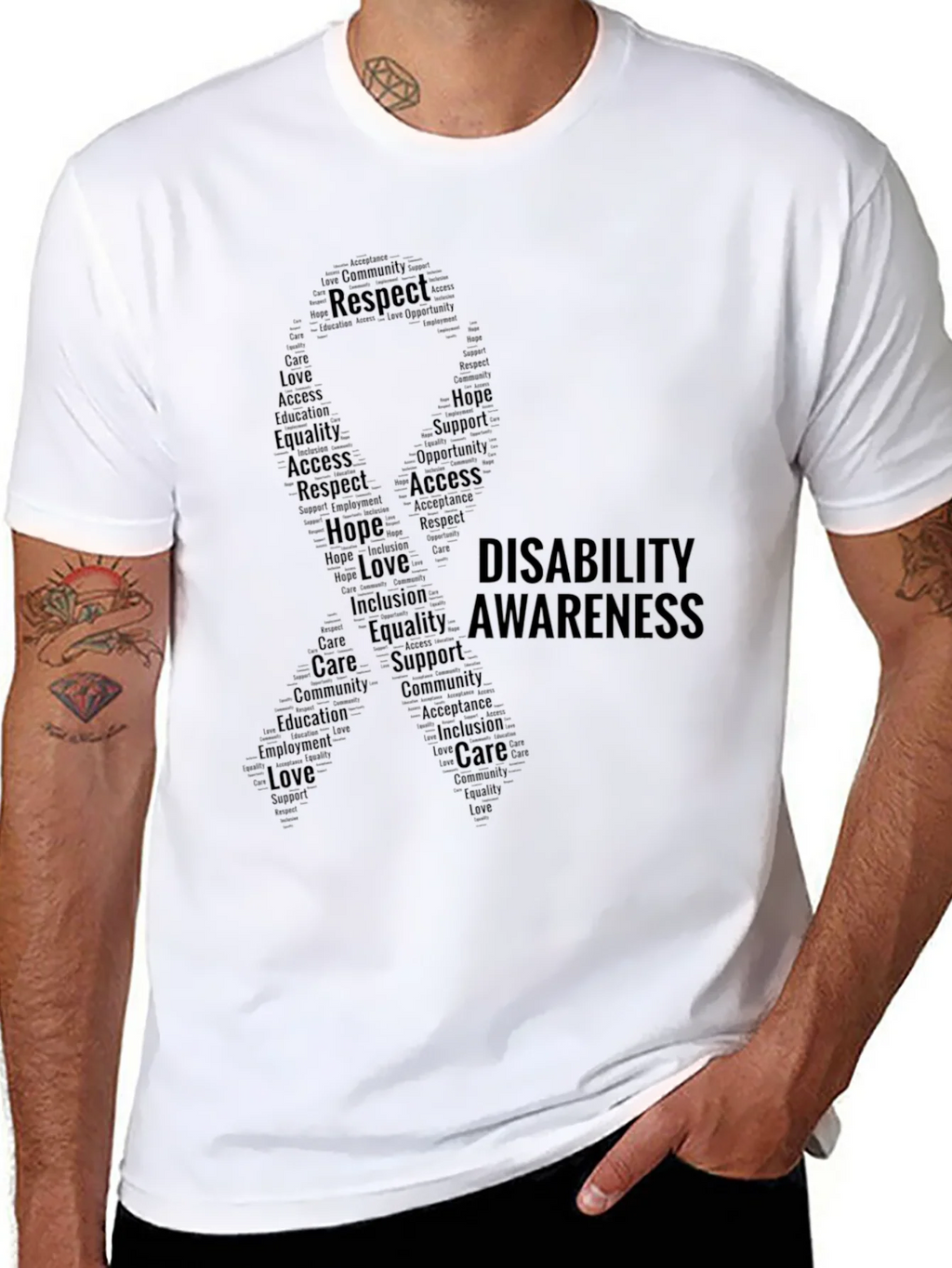 Disability Awareness Word Art T-Shirt product image 7
