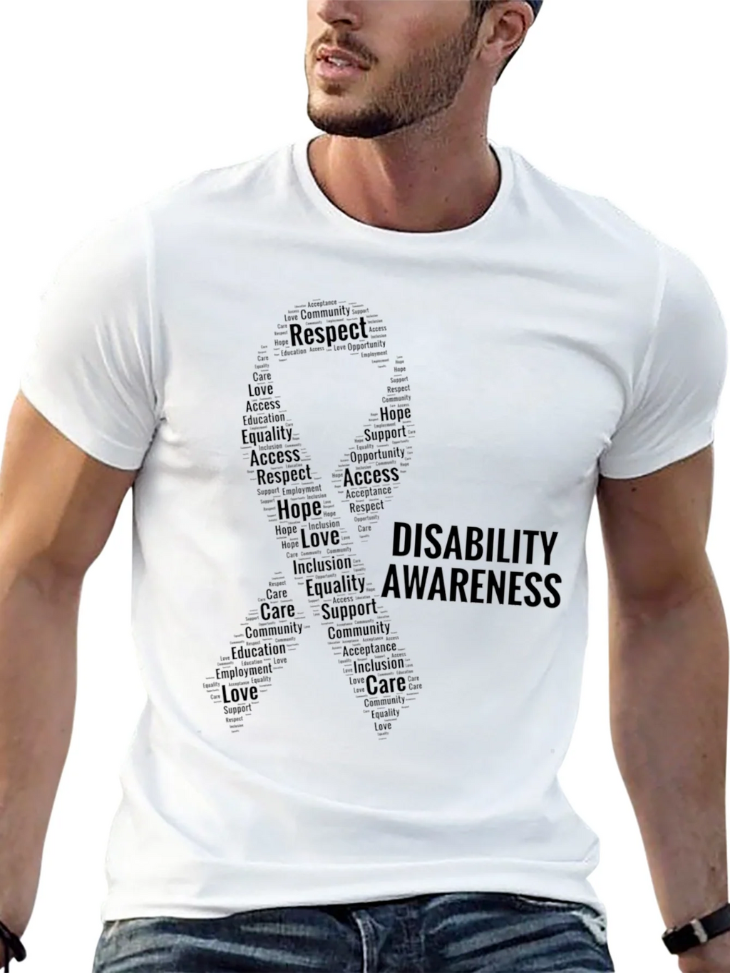 Disability Awareness Word Art T-Shirt product image 12