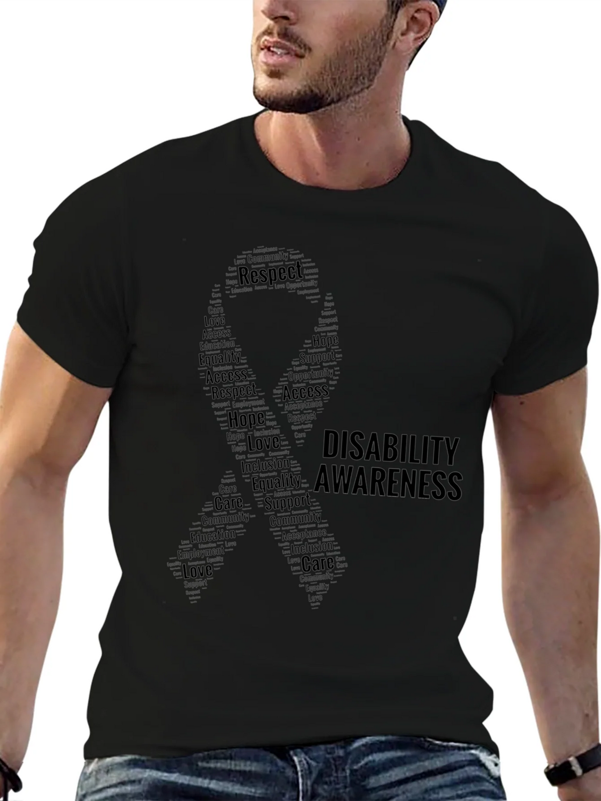 Disability Awareness Word Art T-Shirt product image 6