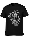Nature Print Black T-Shirt - Unique Botanical Design product image 1