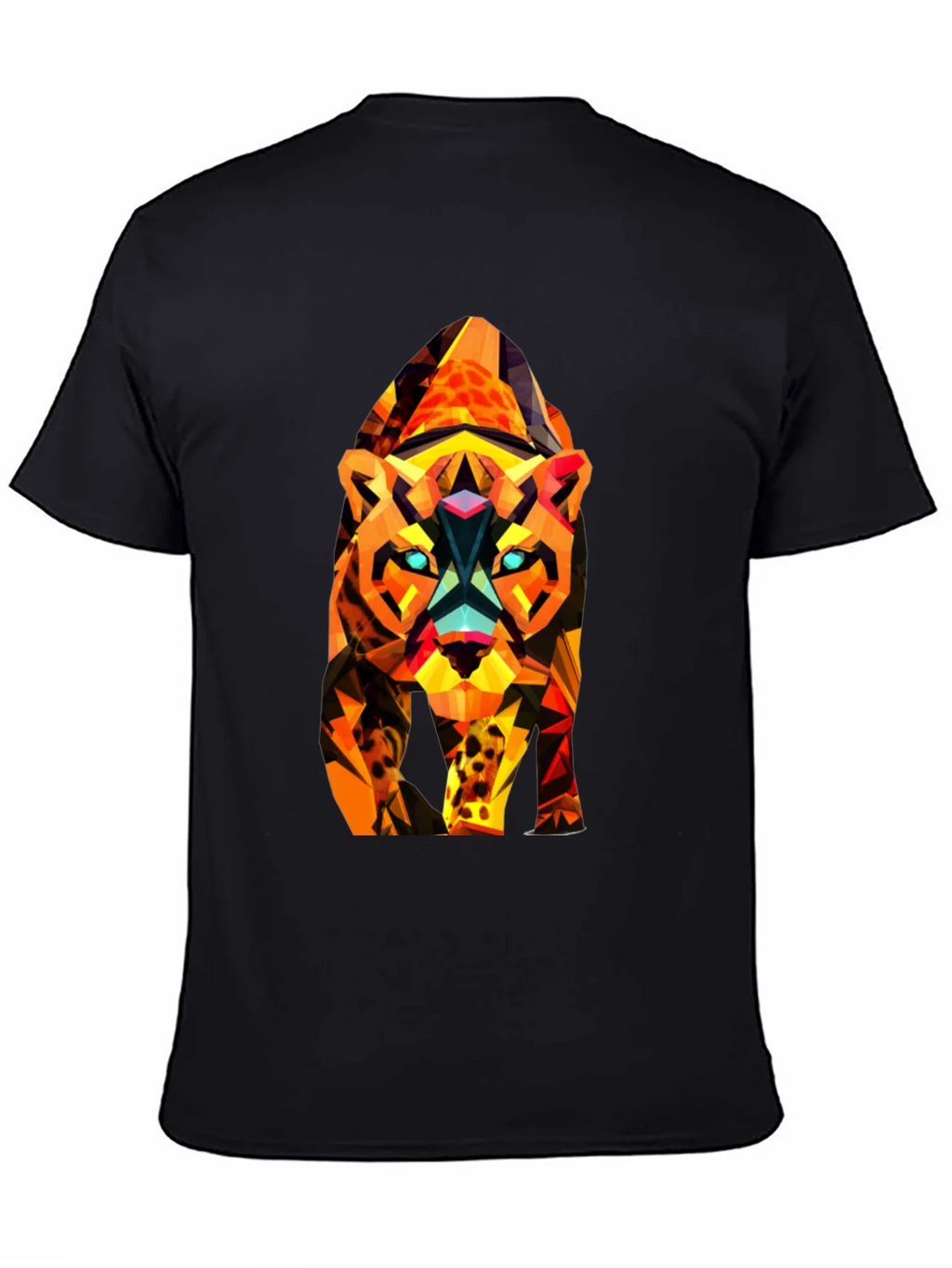 Abstract Geometric Tiger Graphic Tee - Black product image 4