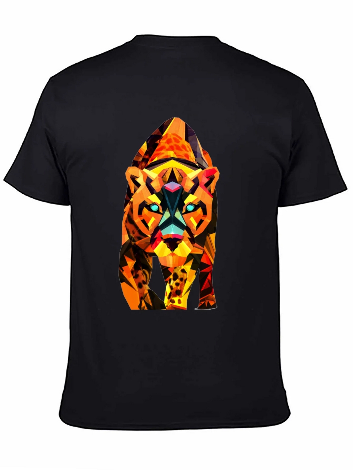 Abstract Geometric Tiger Graphic Tee - Black product image 4
