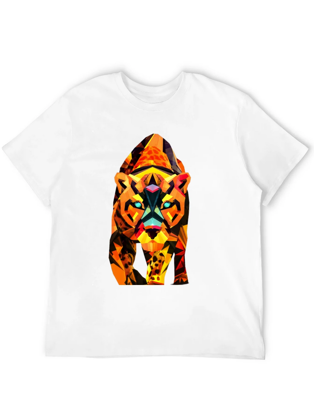 Abstract Geometric Tiger Graphic Tee - Black product image 11