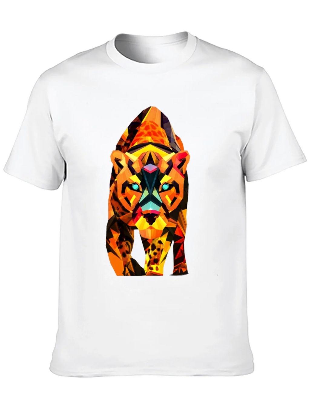 Abstract Geometric Tiger Graphic Tee - Black product image 9