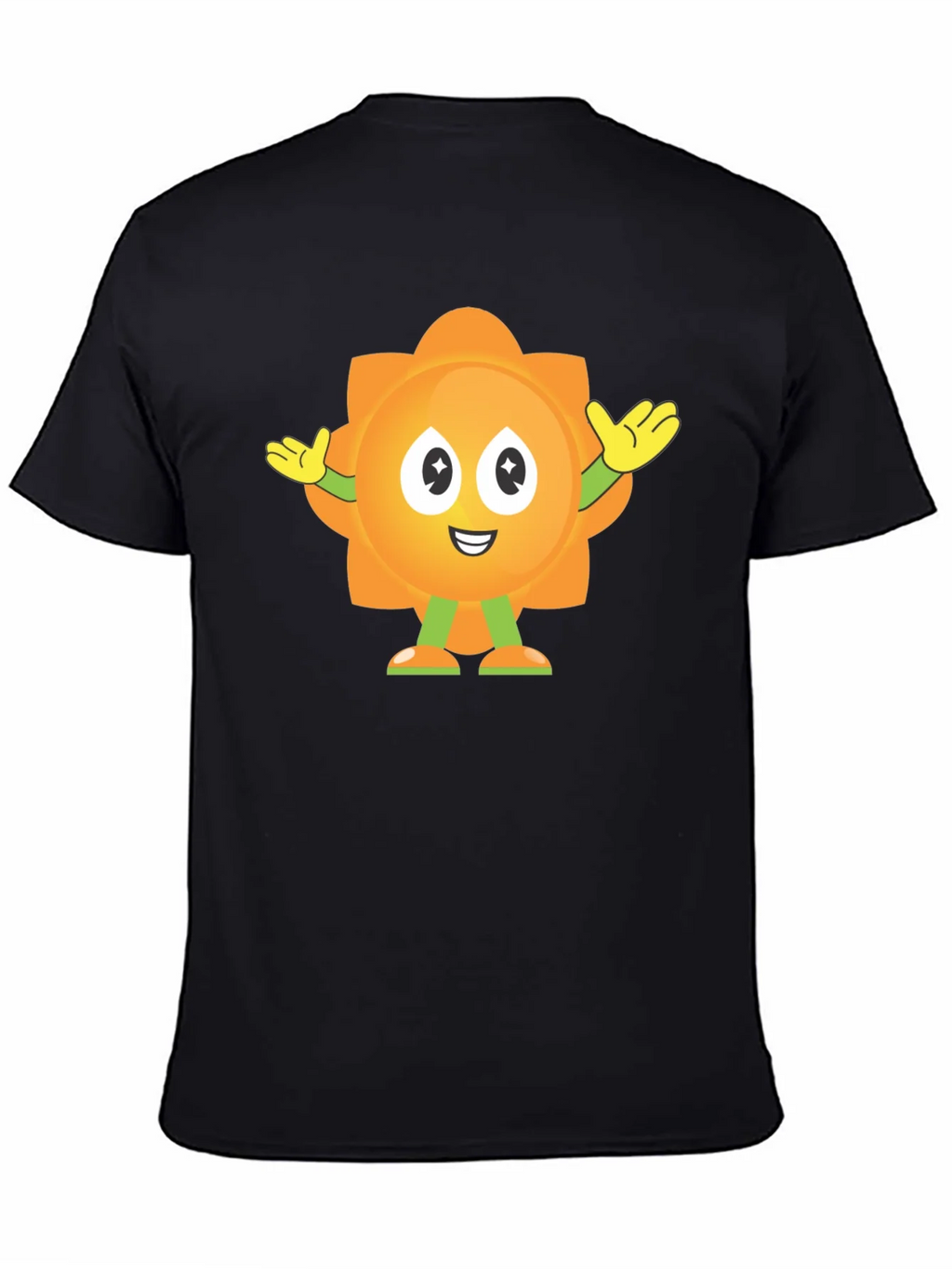 Fun Flower Cartoon Graphic Black T-Shirt product image 4