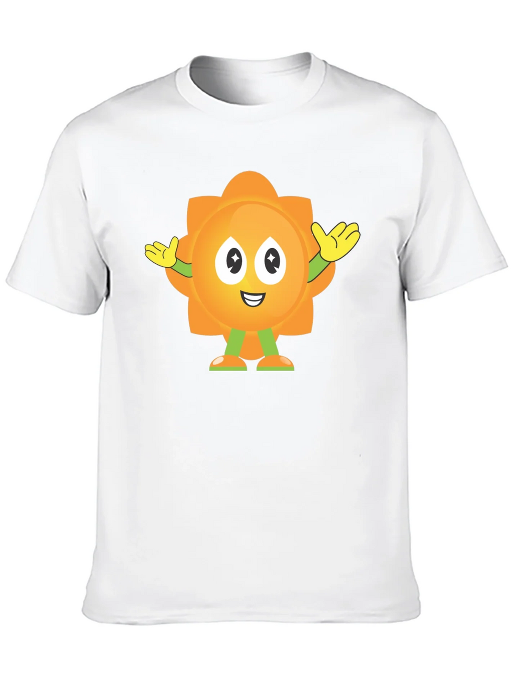 Fun Flower Cartoon Graphic Black T-Shirt product image 9