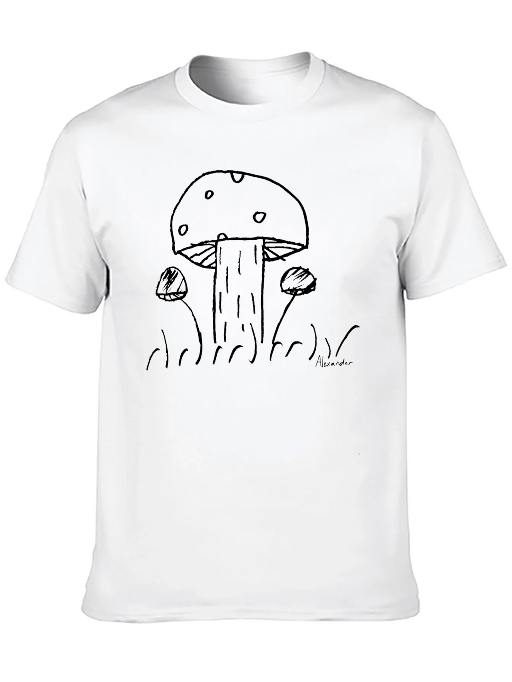 Mushroom Sketch Black T-Shirt product image 9