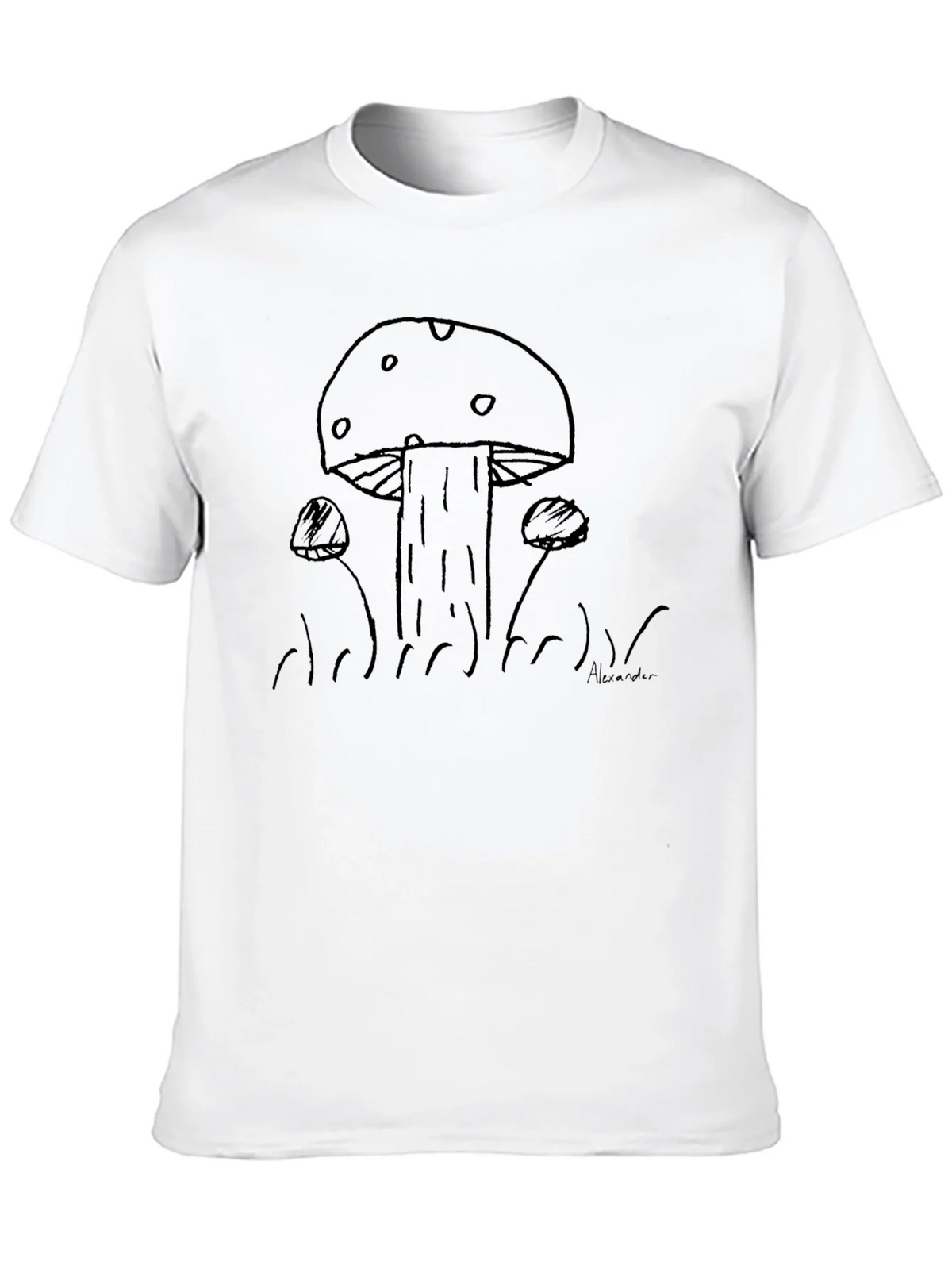 Mushroom Sketch Black T-Shirt product image 9