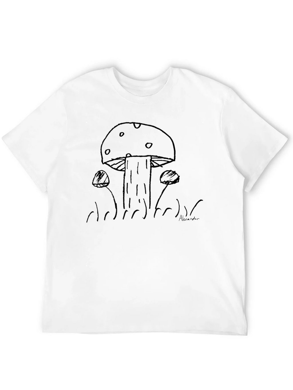 Mushroom Sketch Black T-Shirt product image 11