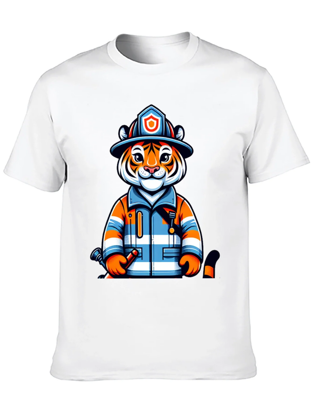 Tiger Firefighter Graphic Tee - Novelty Animal Shirt product image 9