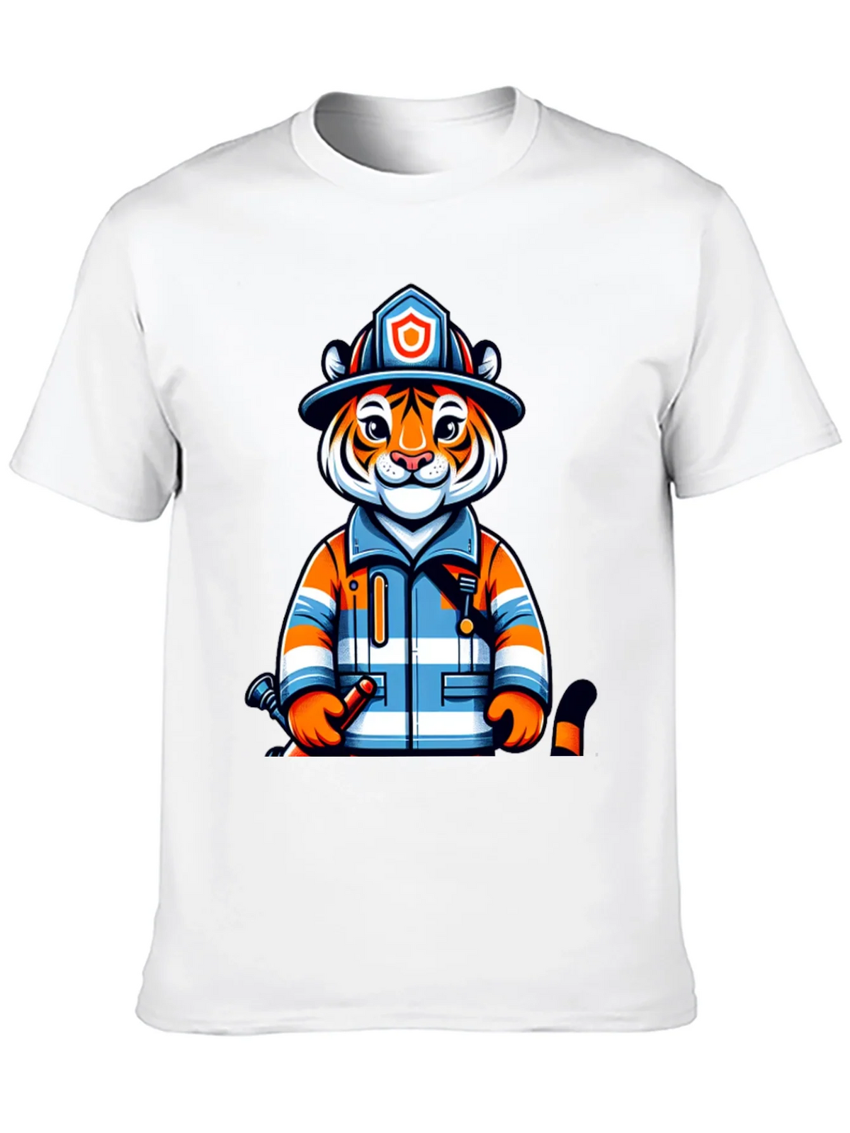 Tiger Firefighter Graphic Tee - Novelty Animal Shirt product image 9