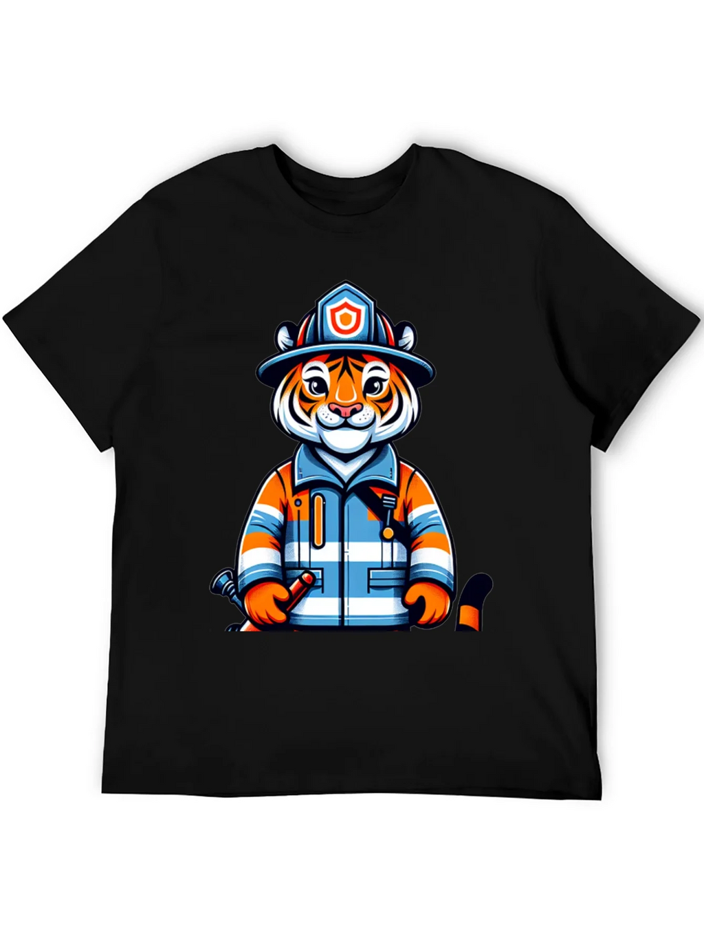 Tiger Firefighter Graphic Tee - Novelty Animal Shirt product image 5