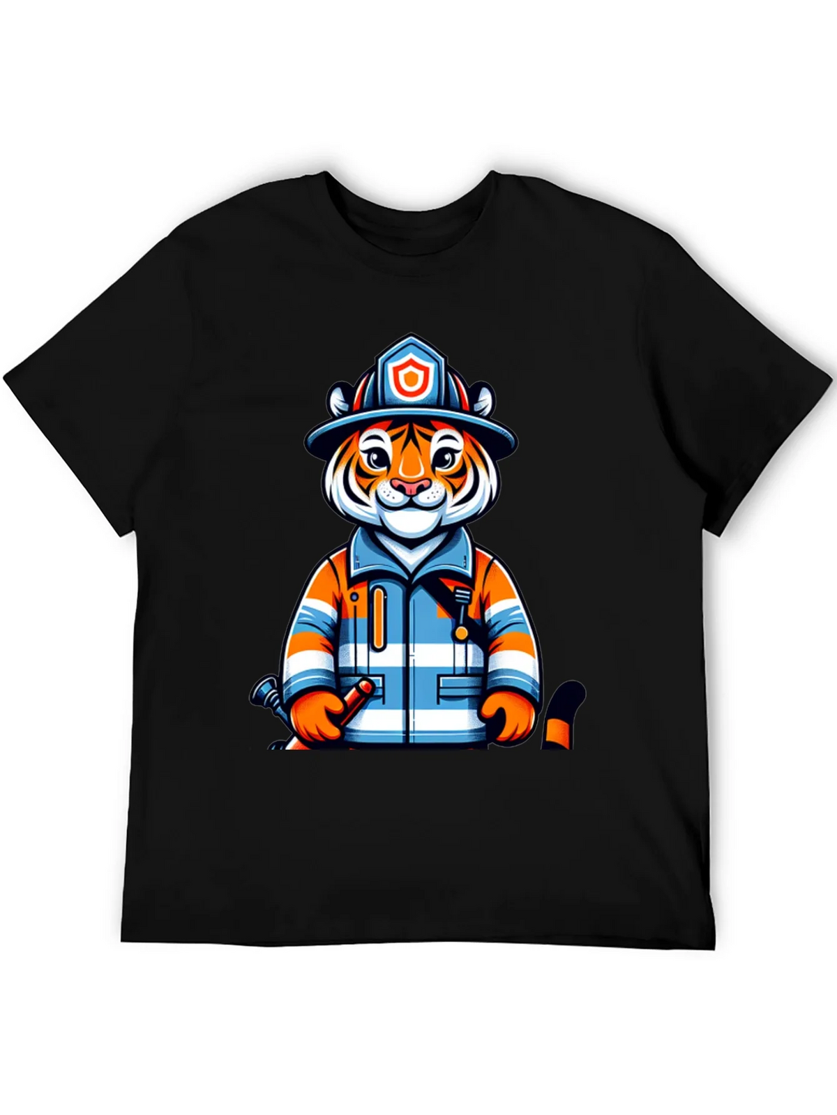 Tiger Firefighter Graphic Tee - Novelty Animal Shirt product image 5