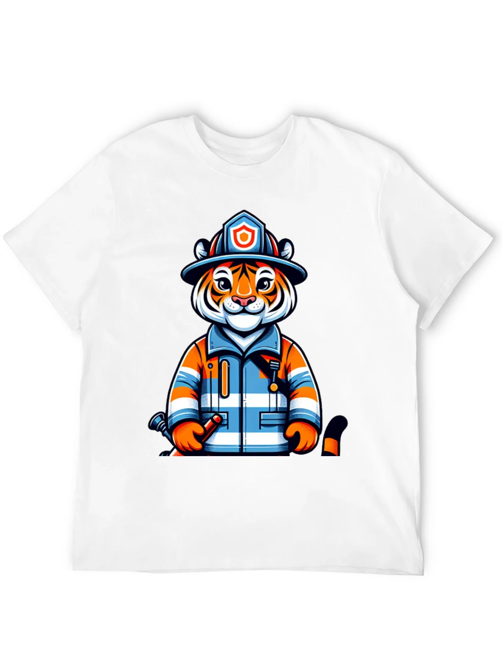 Tiger Firefighter Graphic Tee - Novelty Animal Shirt product image 11