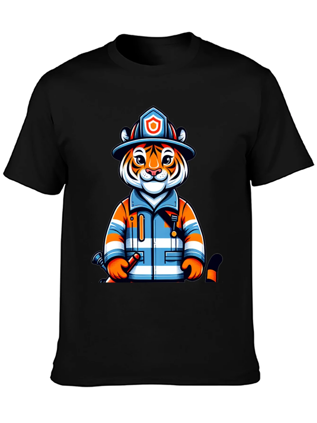 Tiger Firefighter Graphic Tee - Novelty Animal Shirt product image 3