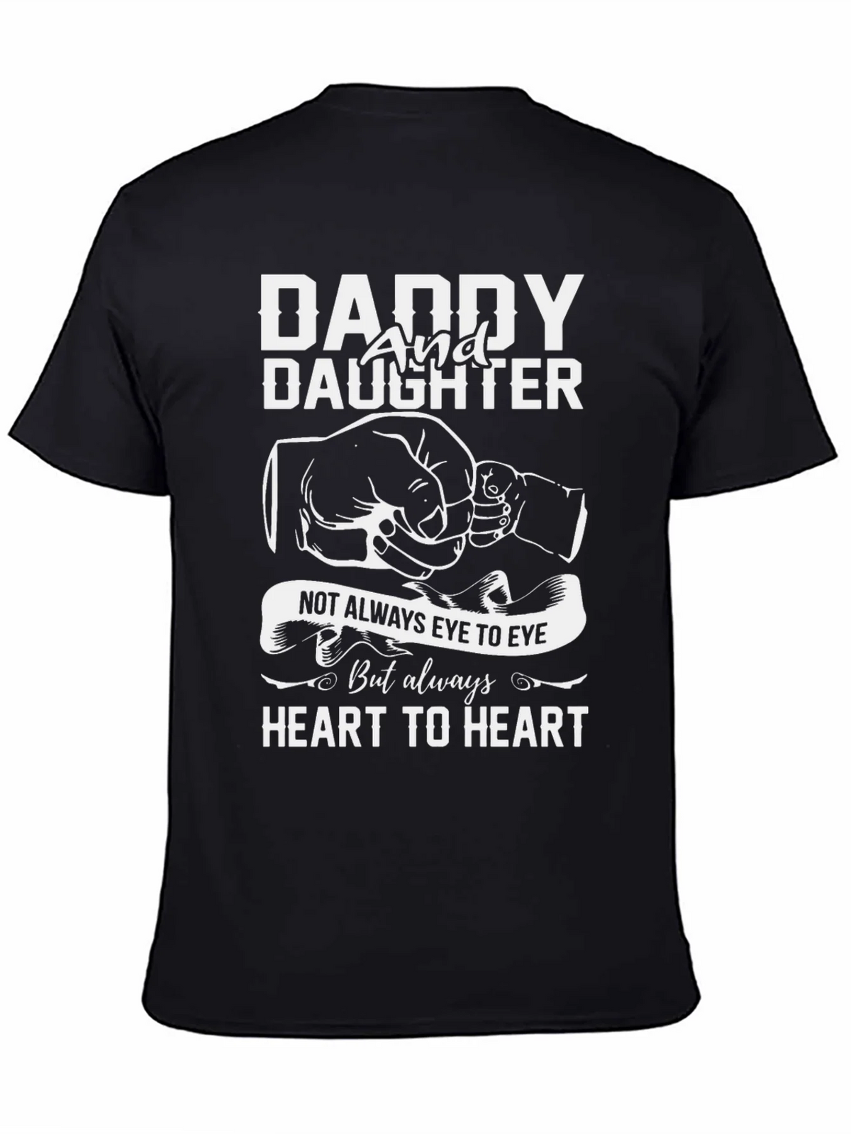 Daddy and Daughter Heart to Black T-Shirt product image 4