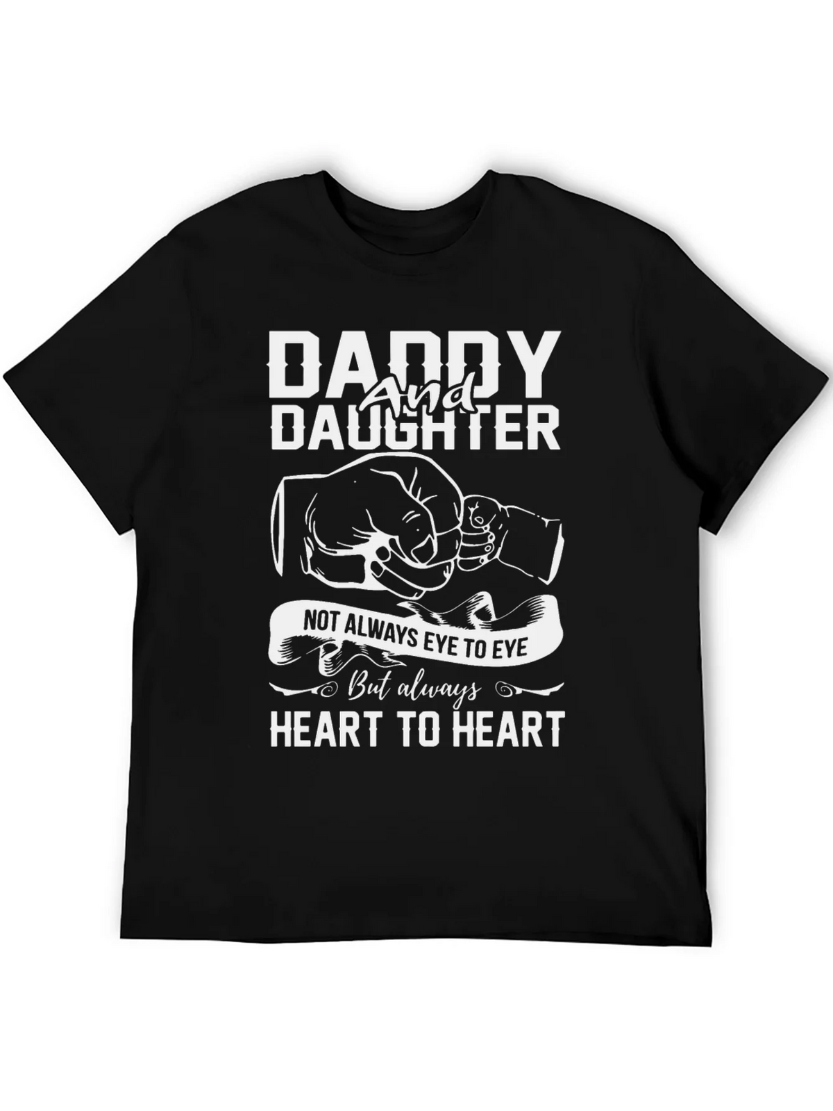 Daddy and Daughter Heart to Black T-Shirt product image 5