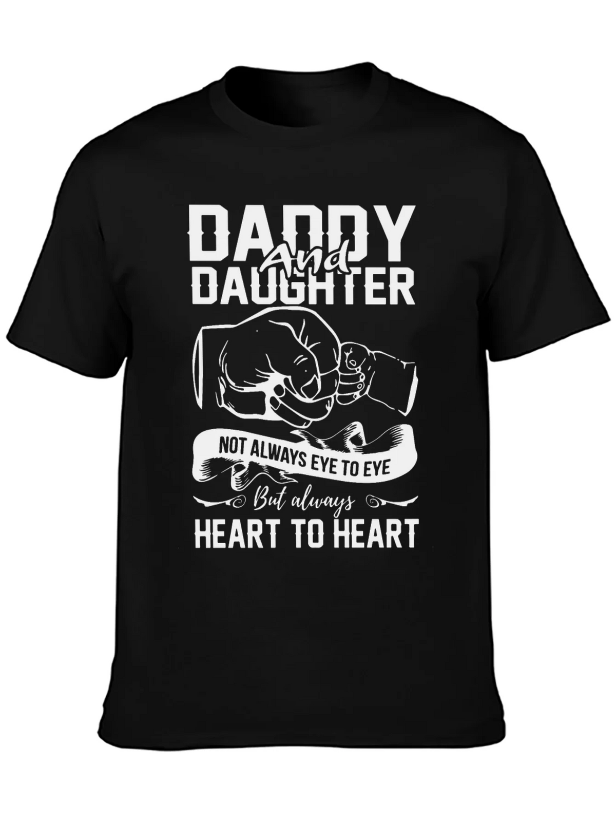 Daddy and Daughter Heart to Black T-Shirt product image 3