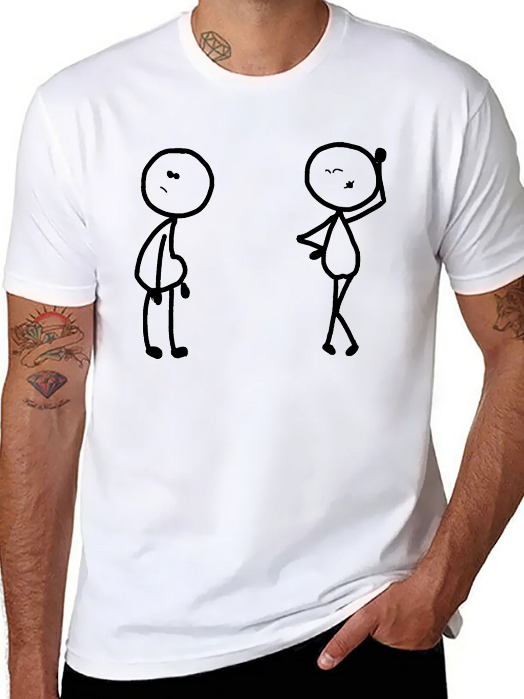 Funny Stick Figure Graphic Black T-Shirt product image 7