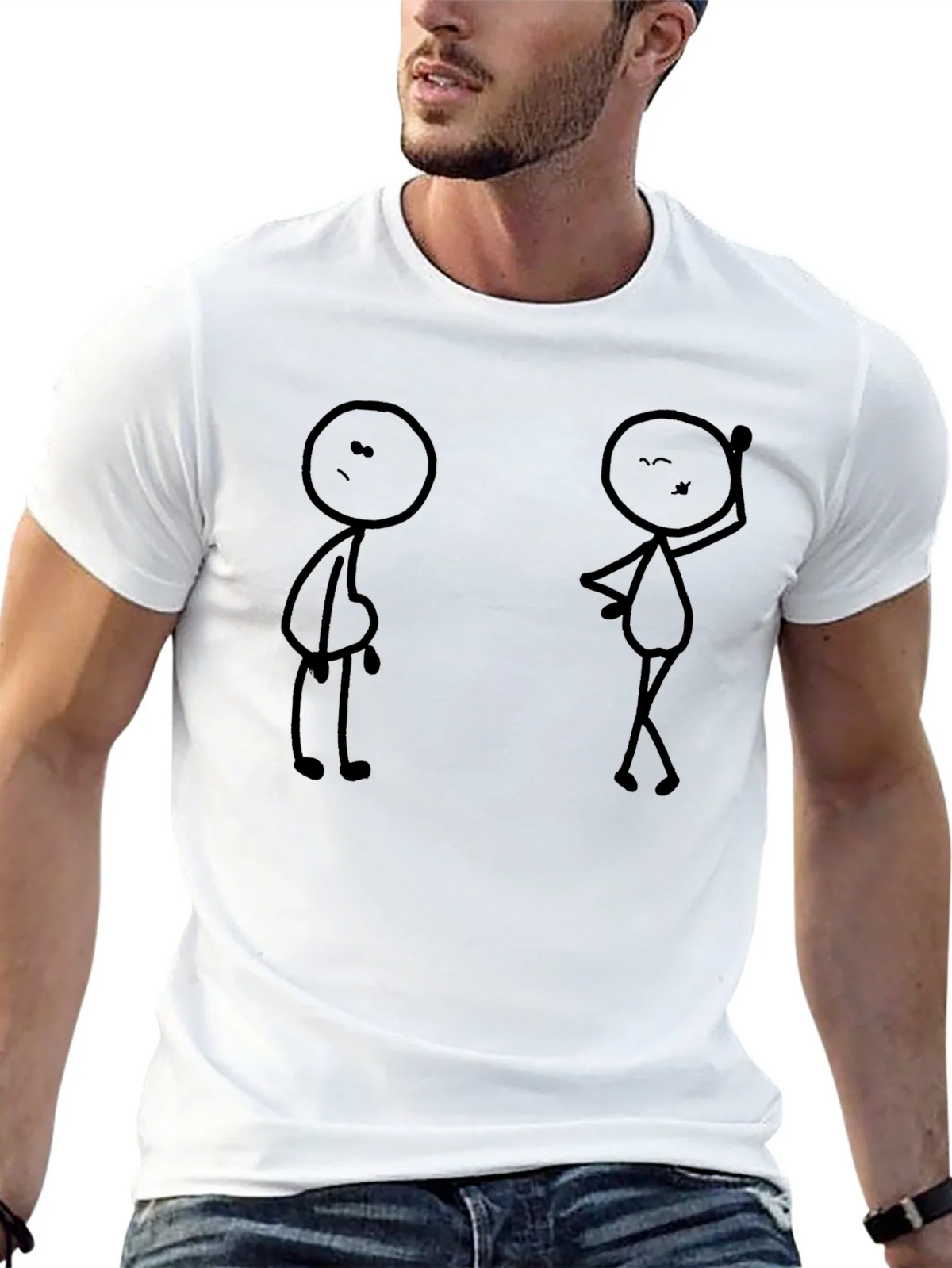 Funny Stick Figure Graphic Black T-Shirt product image 12