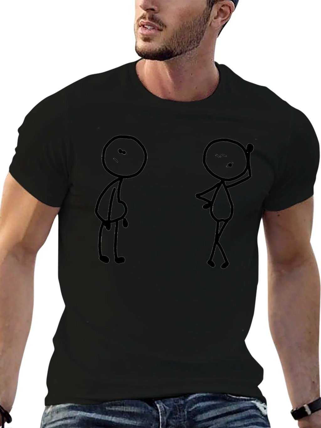 Funny Stick Figure Graphic Black T-Shirt product image 6