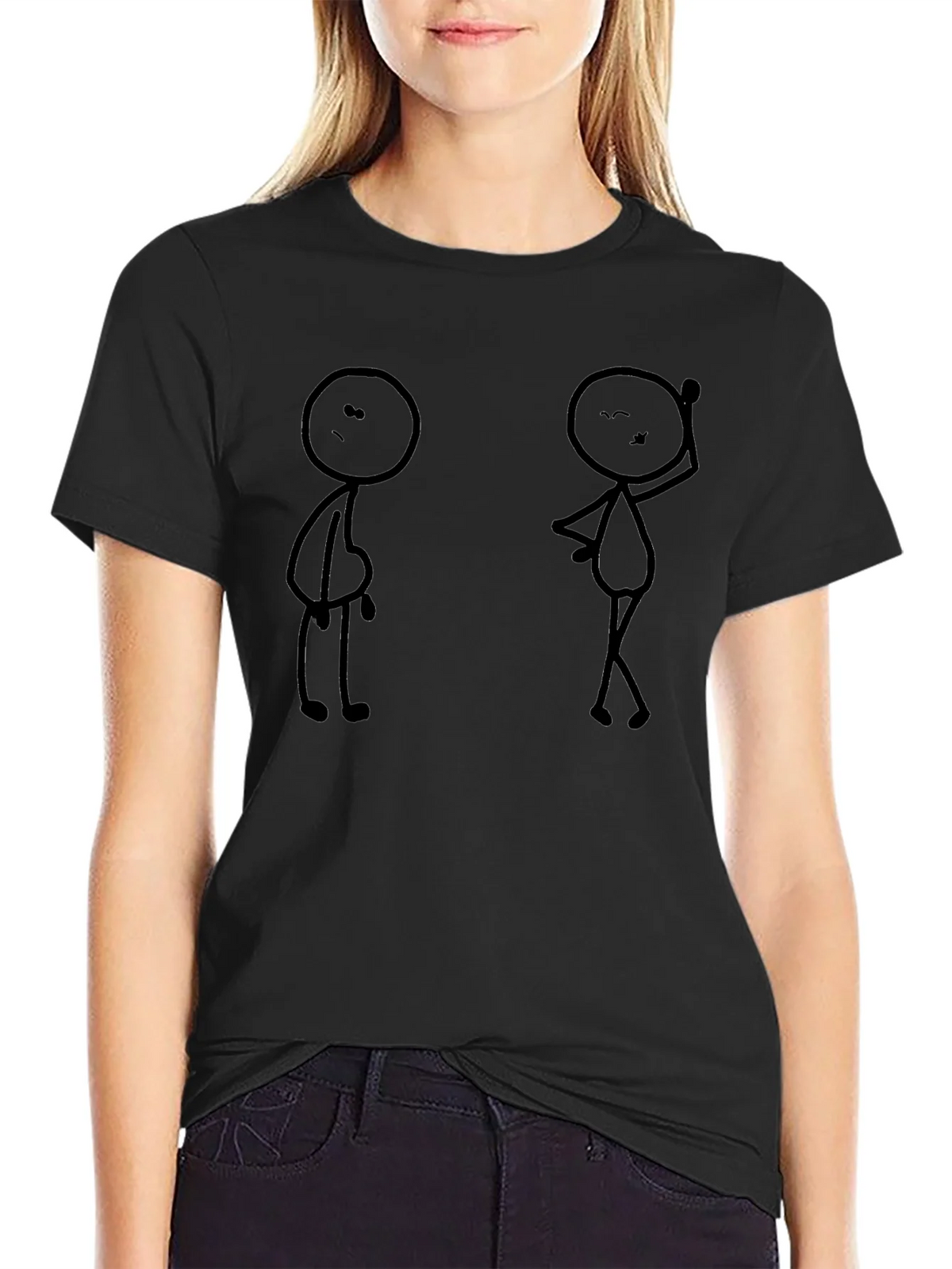 Funny Stick Figure Graphic Black T-Shirt product image 2