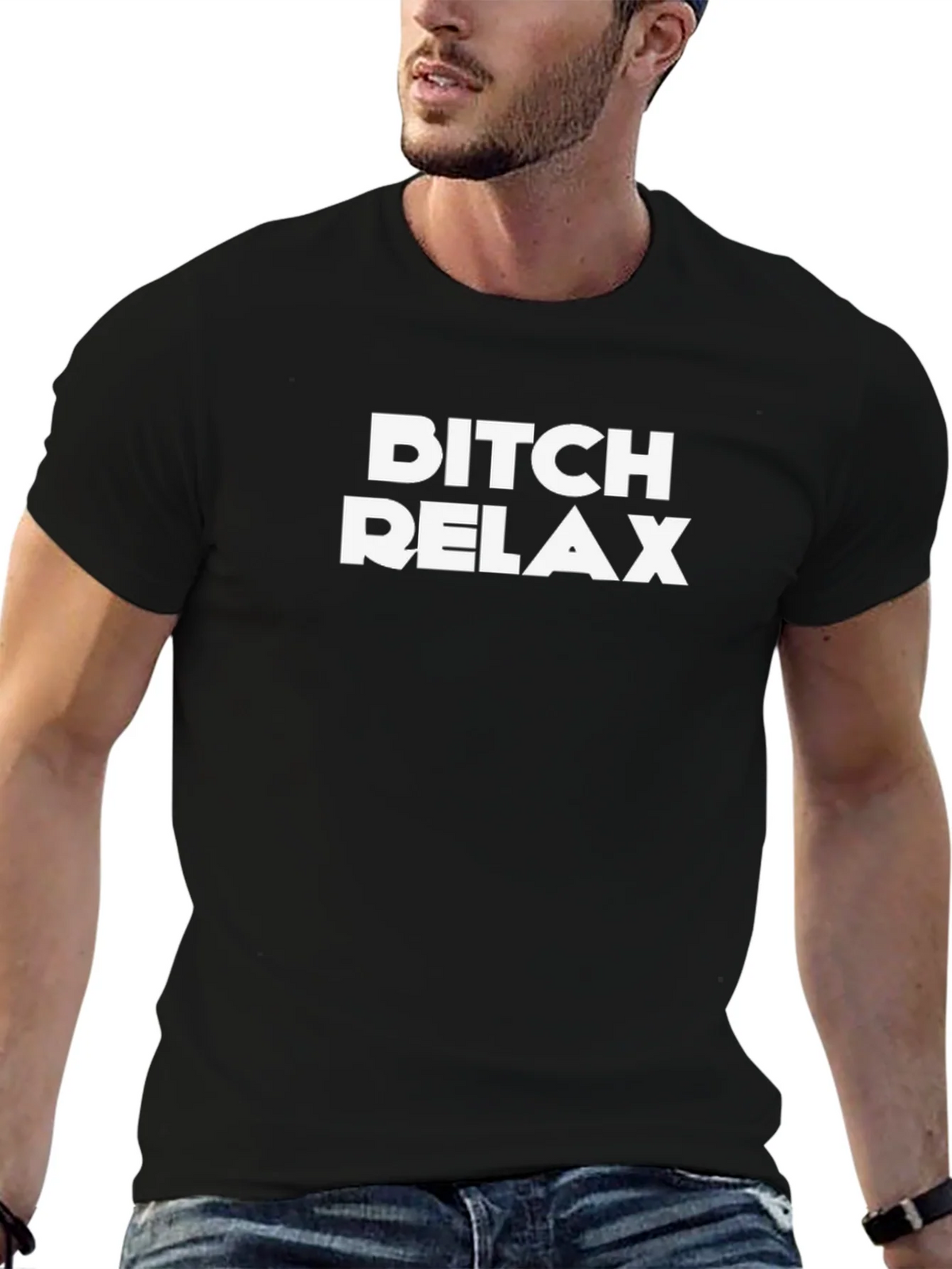Ditch Relax Graphic Print Black T-Shirt product image 6