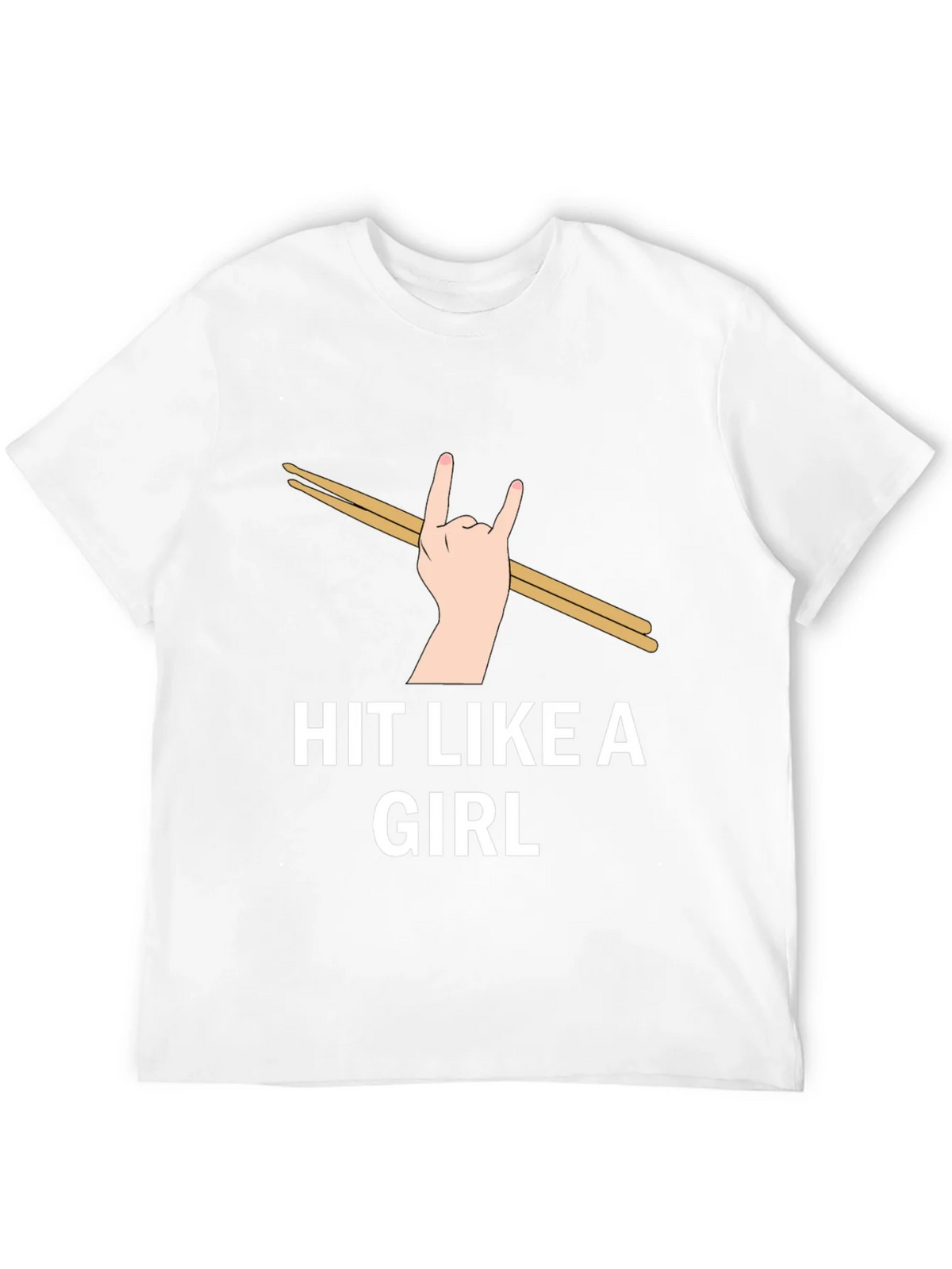 Hit Like a Girl Graphic Tee - Drummer Rock Hand T-Shirt product image 11