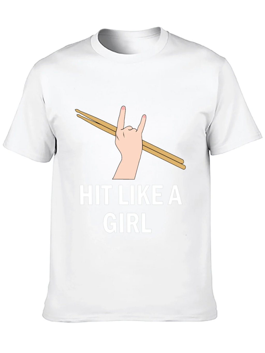 Hit Like a Girl Graphic Tee - Drummer Rock Hand T-Shirt product image 9