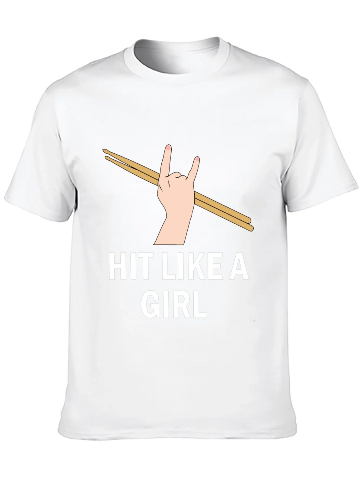 Hit Like a Girl Graphic Tee - Drummer Rock Hand T-Shirt product image 9