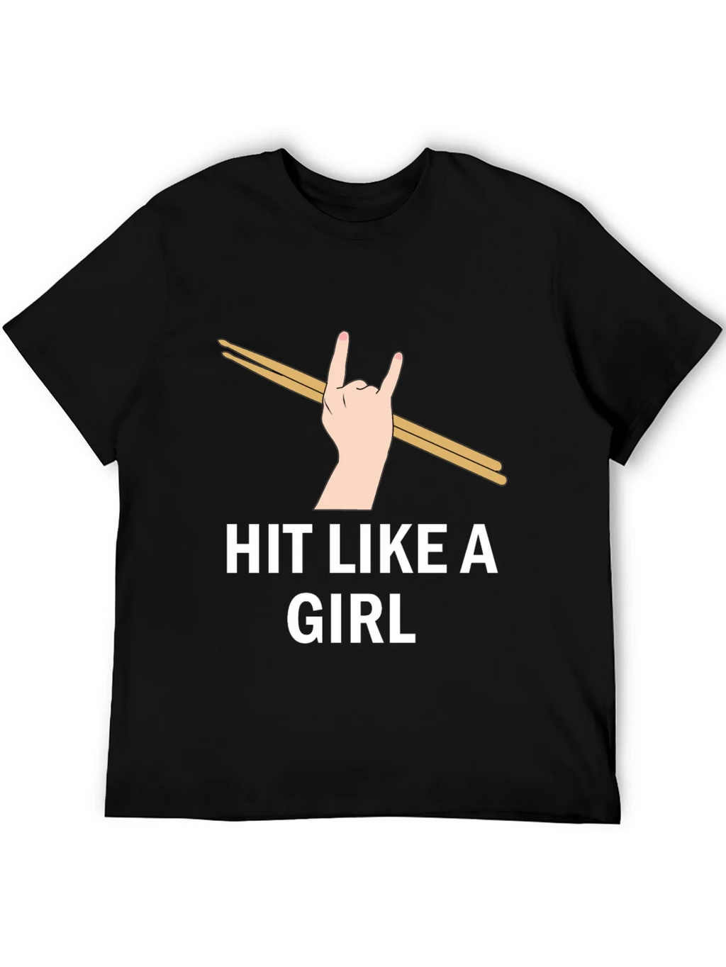 Hit Like a Girl Graphic Tee - Drummer Rock Hand T-Shirt product image 5