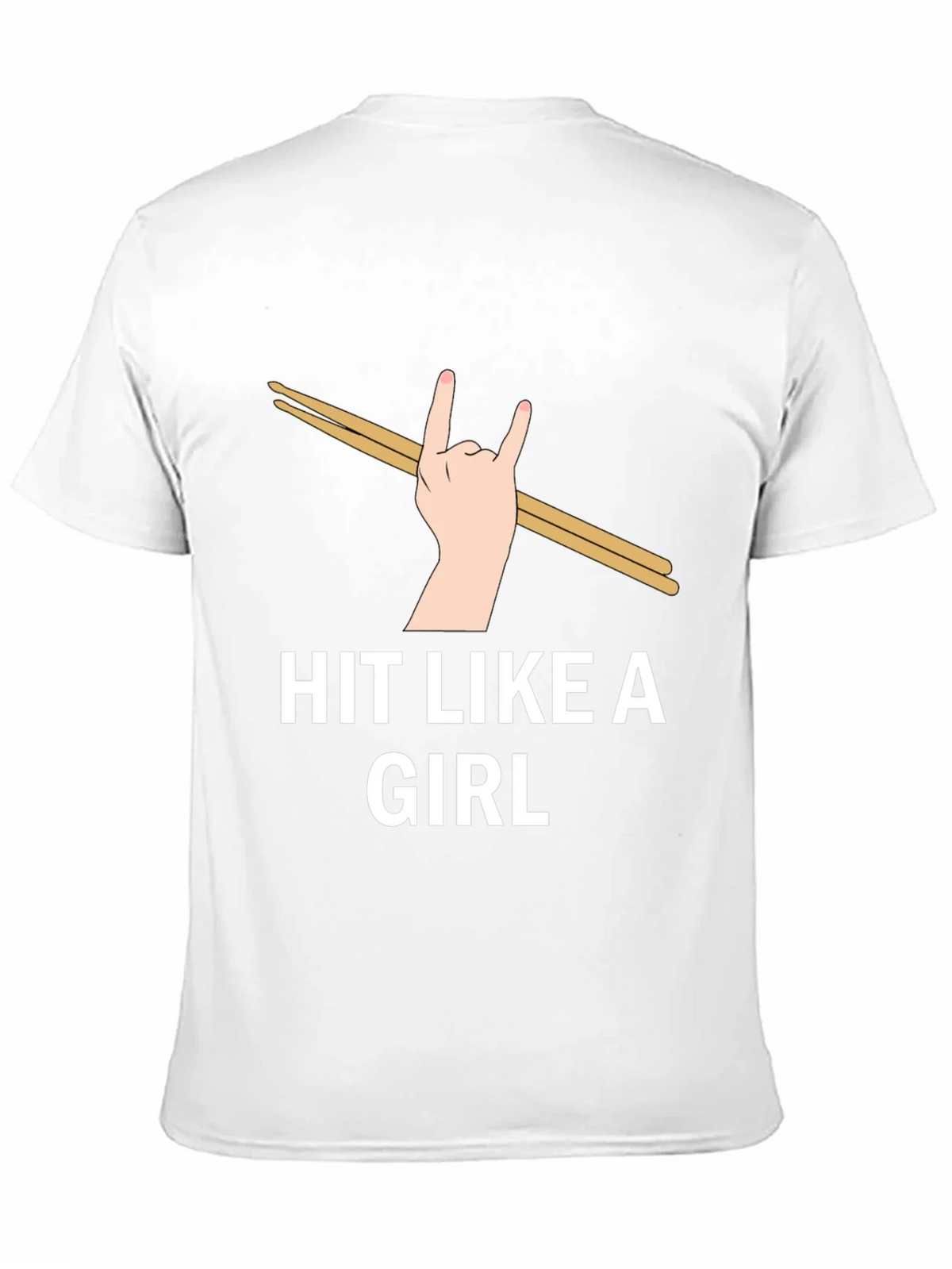 Hit Like a Girl Graphic Tee - Drummer Rock Hand T-Shirt product image 10