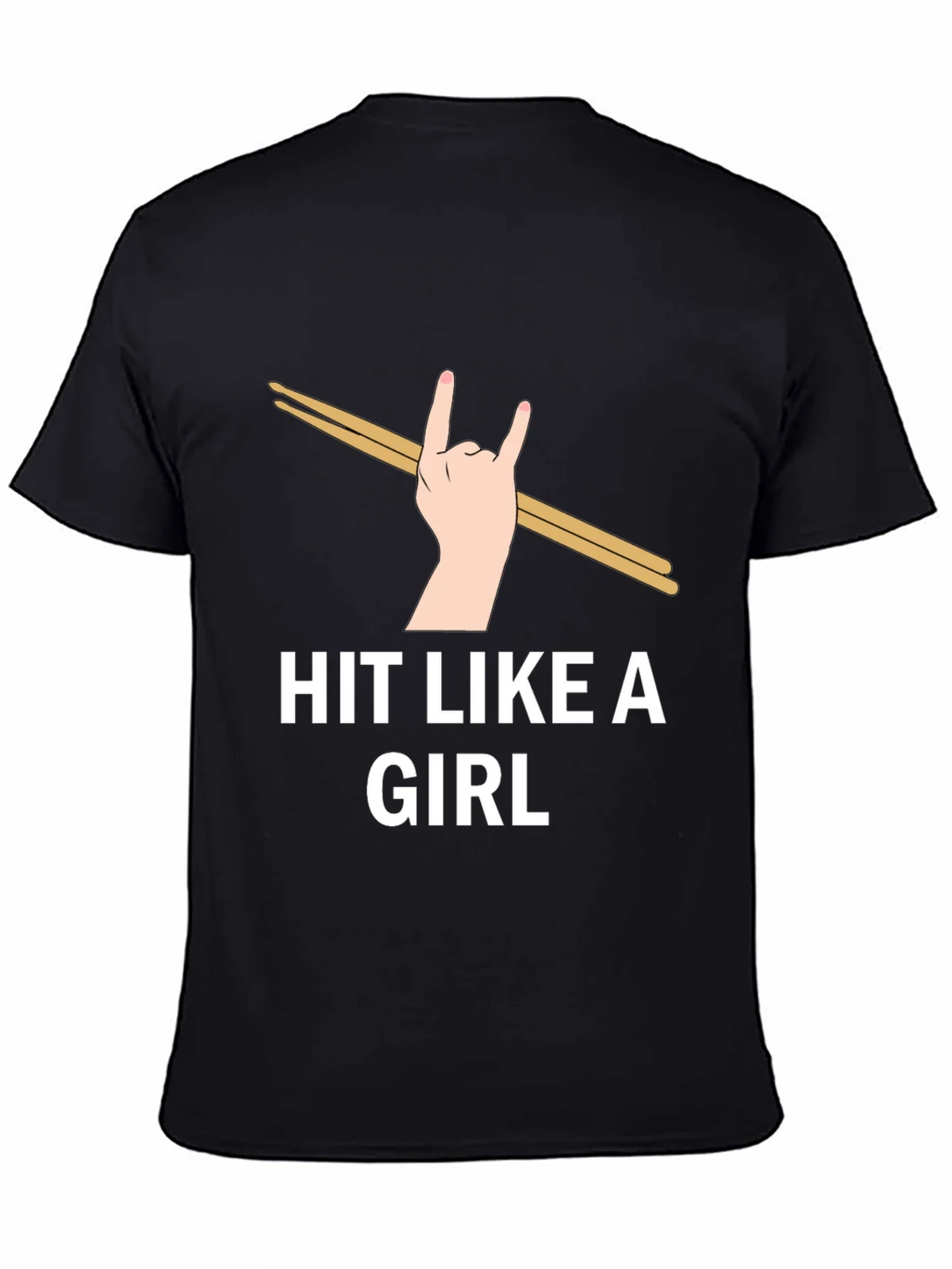 Hit Like a Girl Graphic Tee - Drummer Rock Hand T-Shirt product image 4