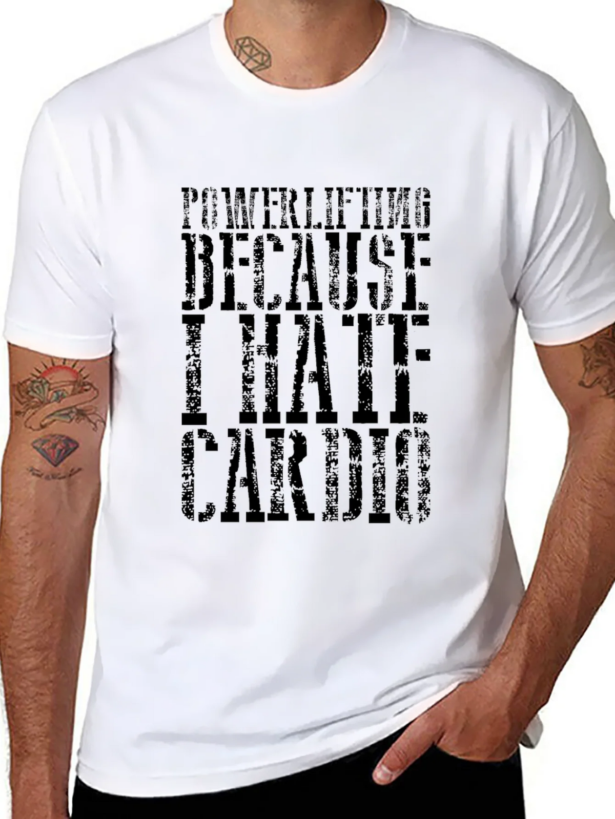 Powerlifting Because I Hate Cardio Black T-Shirt product image 7