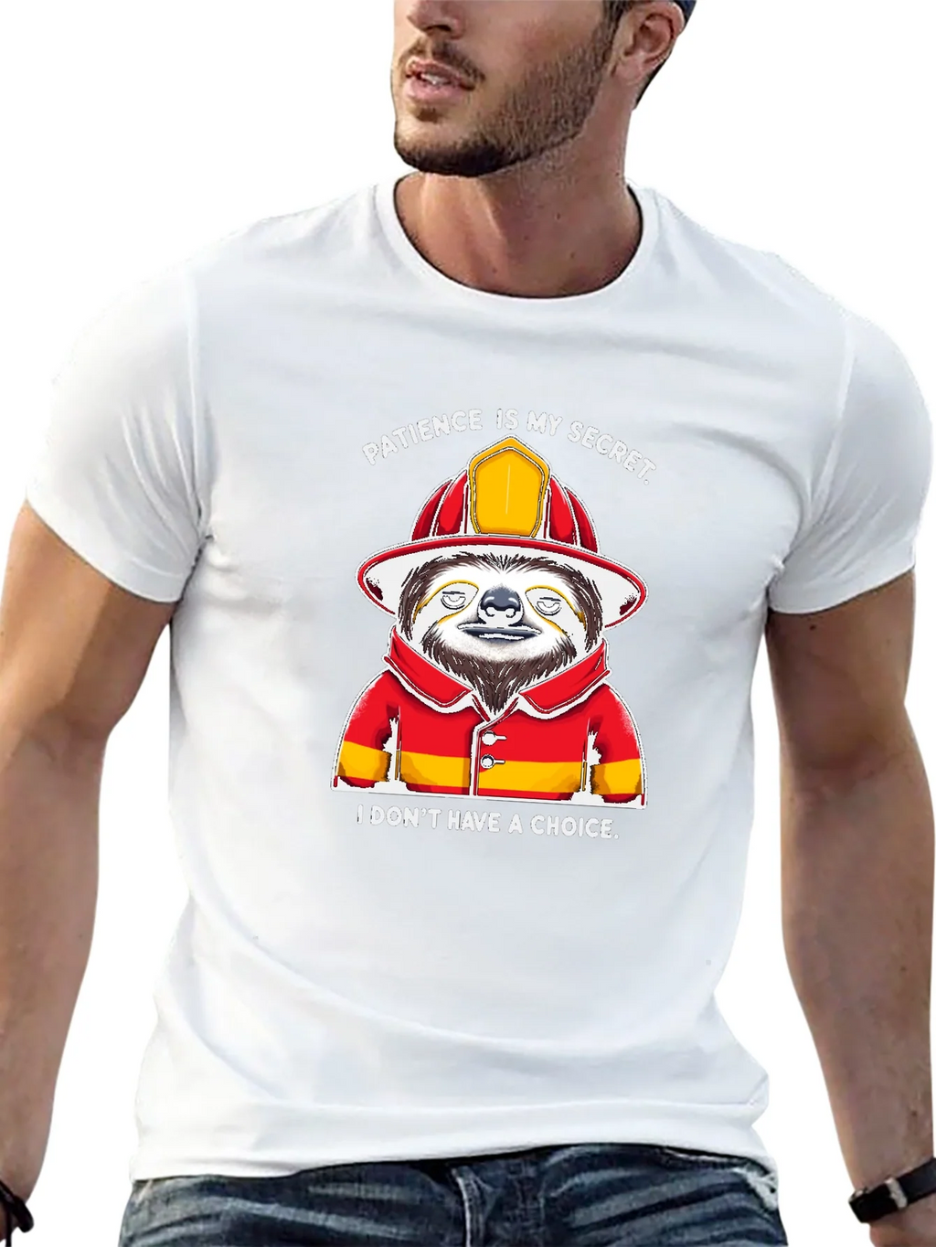 Funny Sloth Firefighter T-Shirt - Patience Is My Secret product image 12
