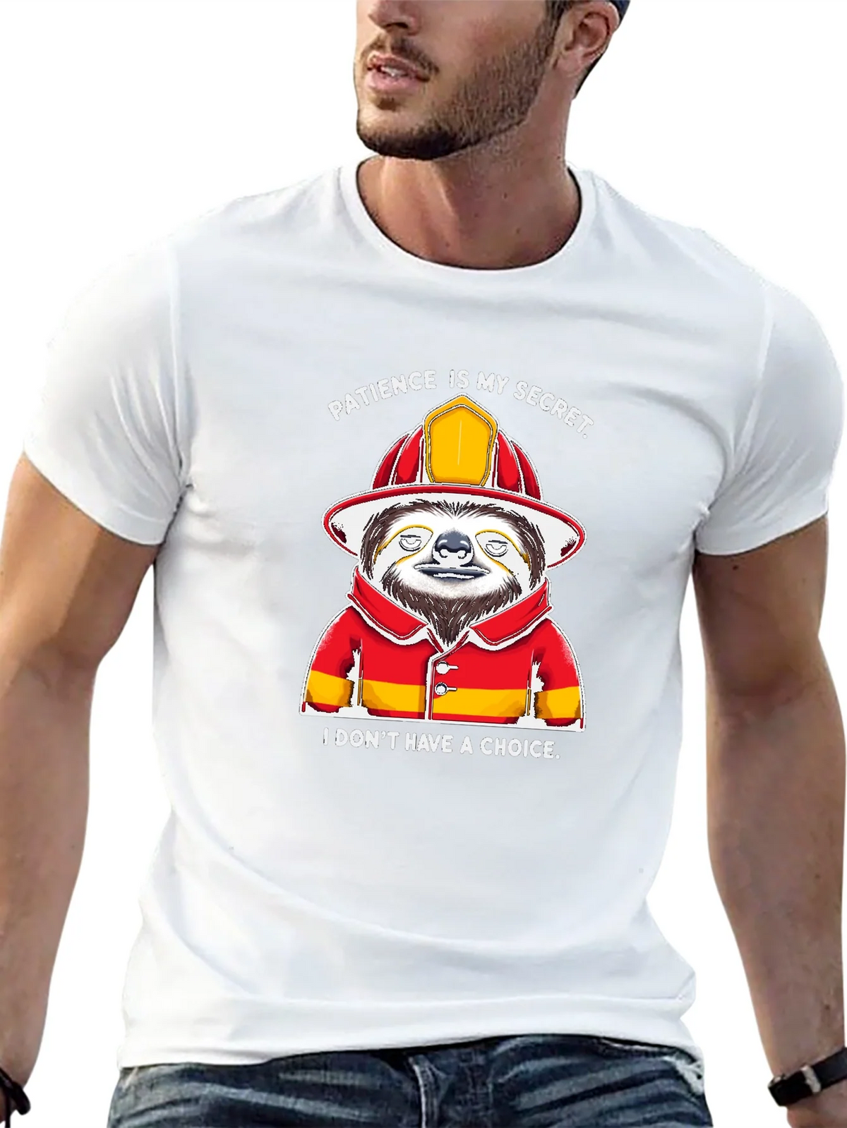 Funny Sloth Firefighter T-Shirt - Patience Is My Secret product image 12