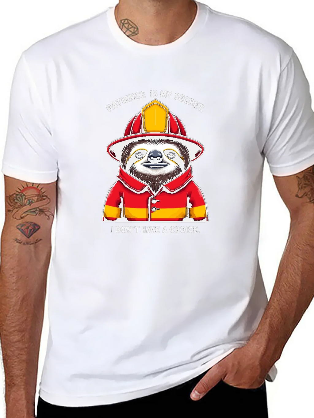 Funny Sloth Firefighter T-Shirt - Patience Is My Secret product image 7