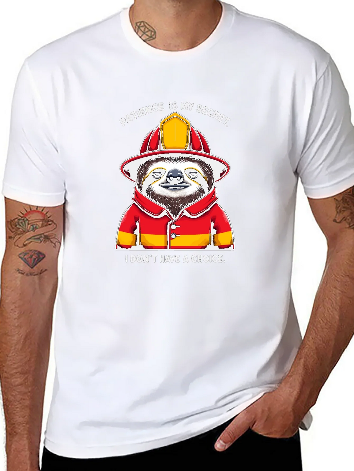 Funny Sloth Firefighter T-Shirt - Patience Is My Secret product image 7