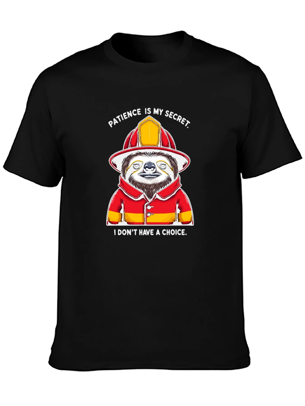Funny Sloth Firefighter T-Shirt - Patience Is My Secret product image 3