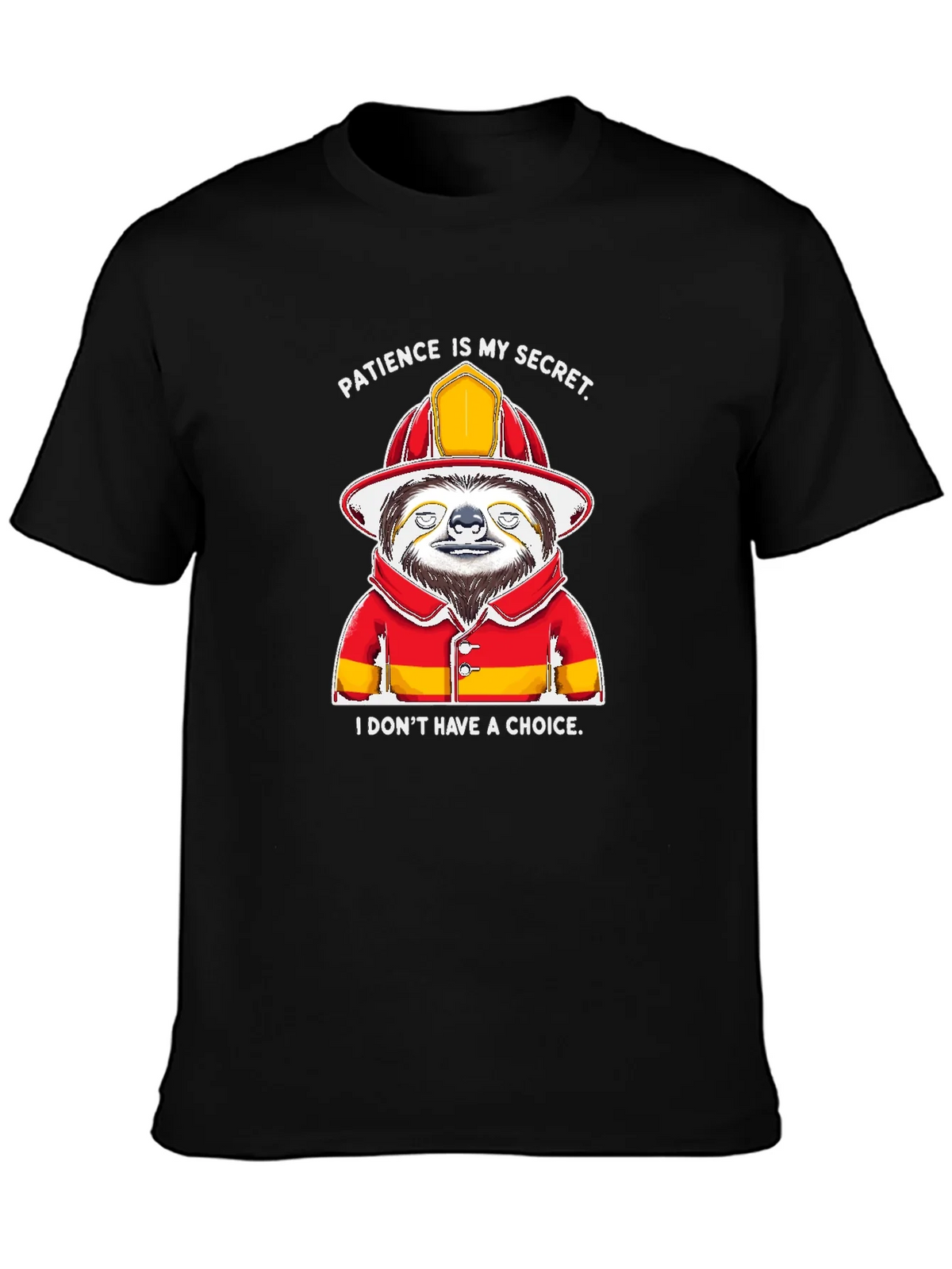 Funny Sloth Firefighter T-Shirt - Patience Is My Secret product image 3