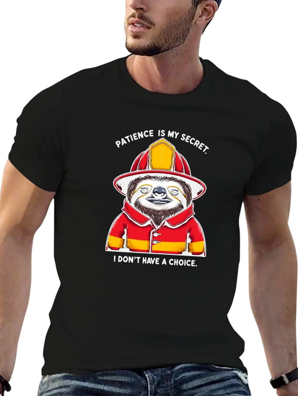 Funny Sloth Firefighter T-Shirt - Patience Is My Secret product image 6