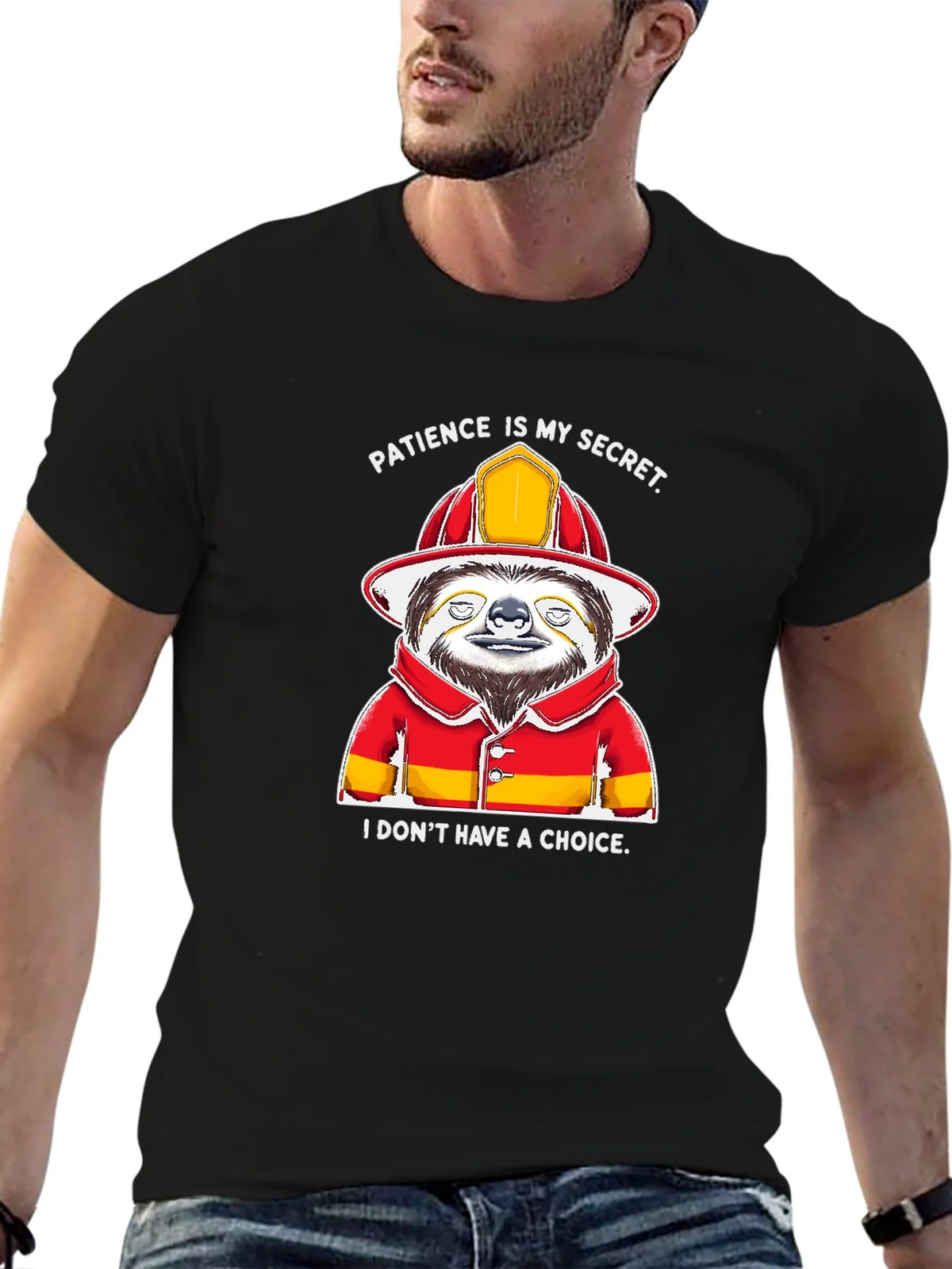 Funny Sloth Firefighter T-Shirt - Patience Is My Secret product image 6