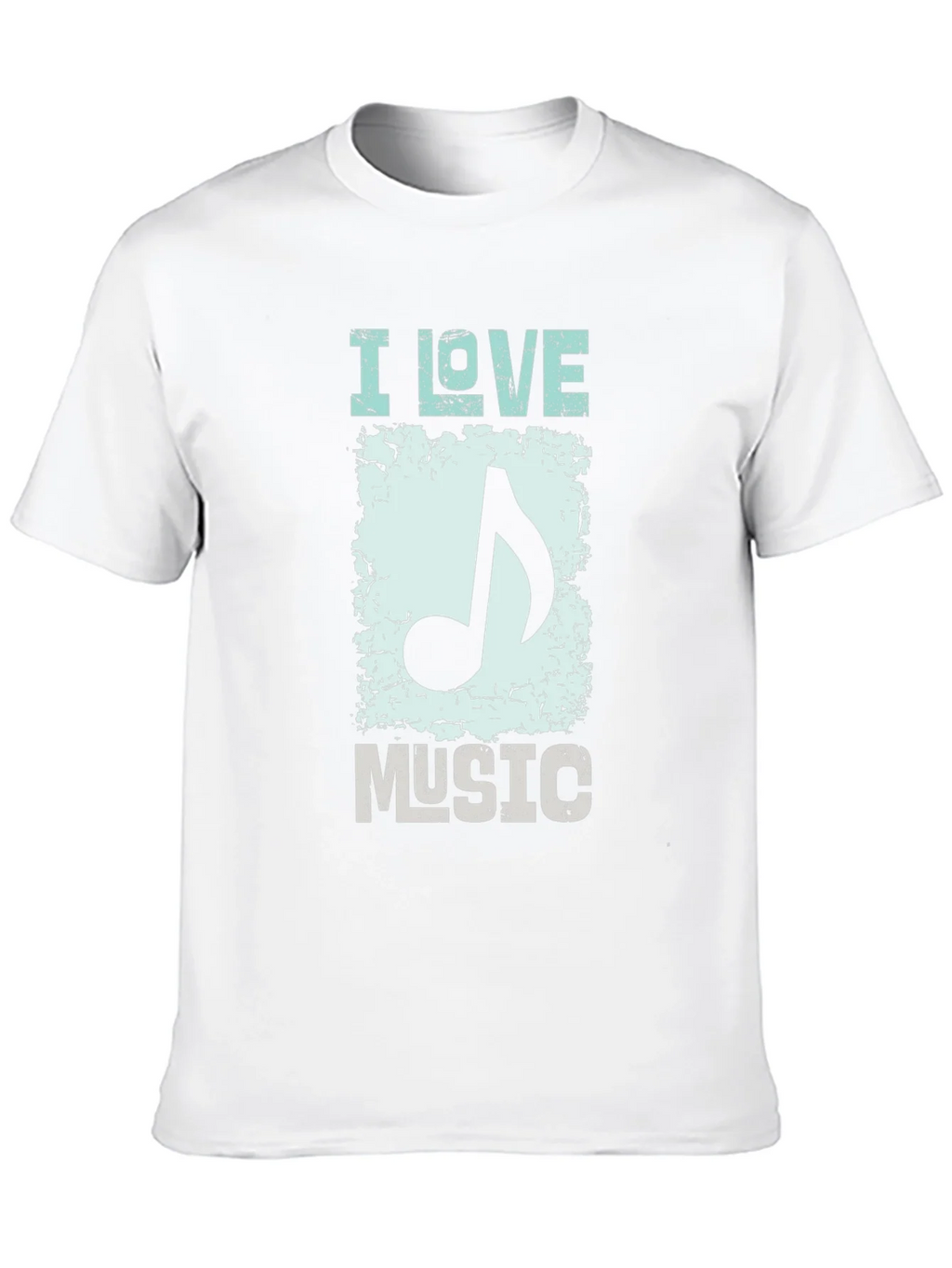 I Love Music Graphic Print Black T-Shirt product image 7