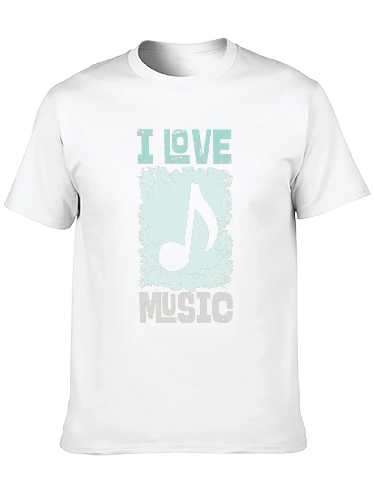 I Love Music Graphic Print Black T-Shirt product image 7