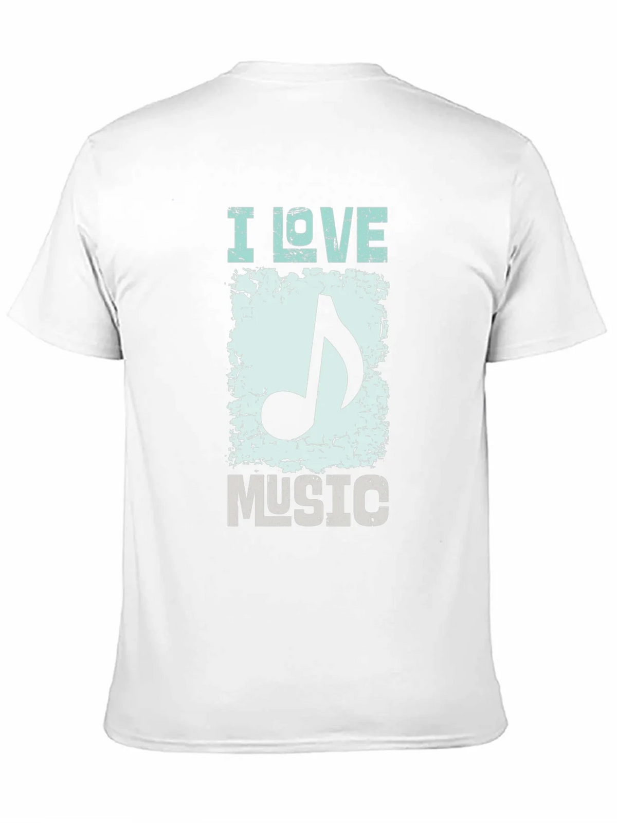 I Love Music Graphic Print Black T-Shirt product image 8
