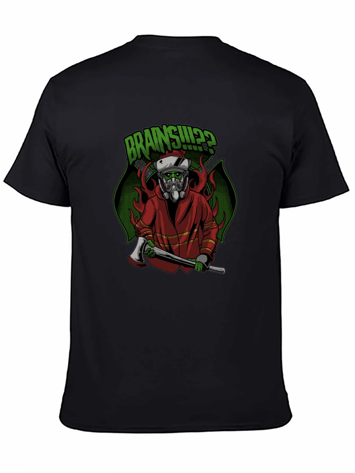 Zombie Firefighter T-Shirt: Brains!? product image 4